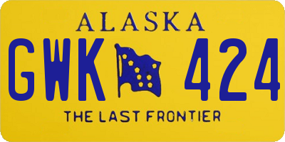 AK license plate GWK424