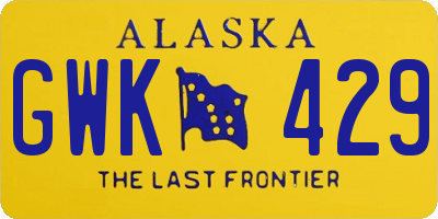 AK license plate GWK429