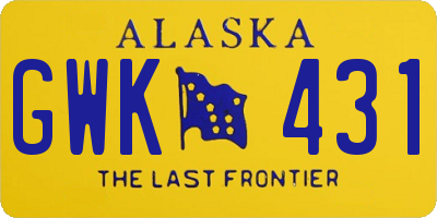 AK license plate GWK431