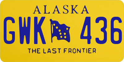 AK license plate GWK436