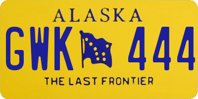 AK license plate GWK444