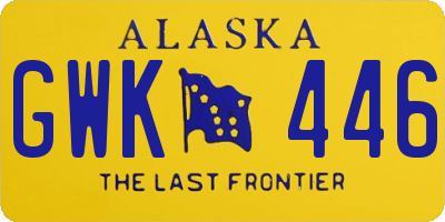 AK license plate GWK446