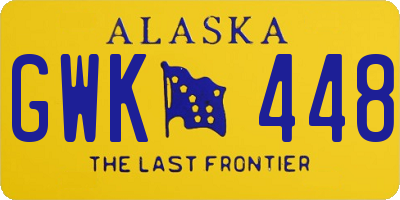 AK license plate GWK448