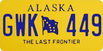 AK license plate GWK449