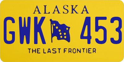 AK license plate GWK453