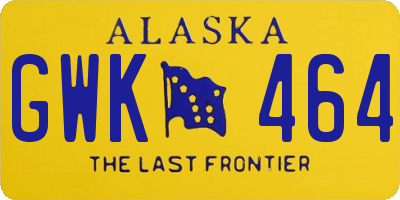 AK license plate GWK464