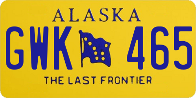 AK license plate GWK465