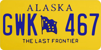 AK license plate GWK467