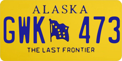 AK license plate GWK473