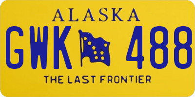 AK license plate GWK488