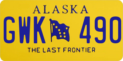 AK license plate GWK490