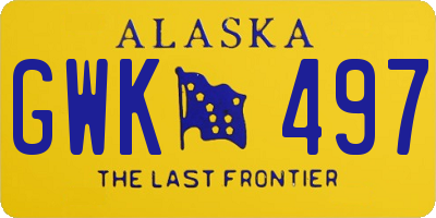 AK license plate GWK497