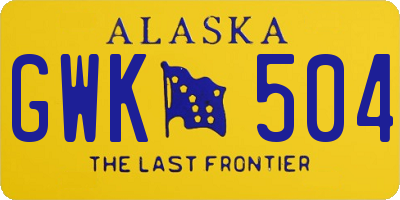 AK license plate GWK504