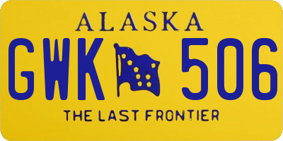 AK license plate GWK506
