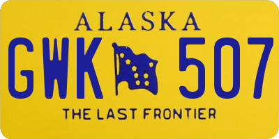 AK license plate GWK507
