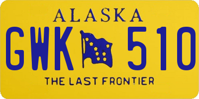 AK license plate GWK510