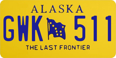 AK license plate GWK511