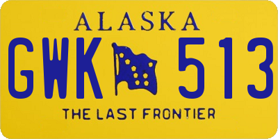 AK license plate GWK513