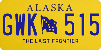 AK license plate GWK515