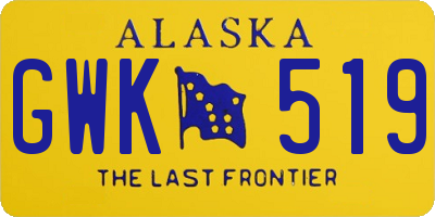 AK license plate GWK519