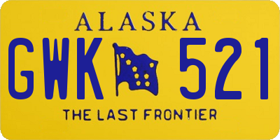 AK license plate GWK521