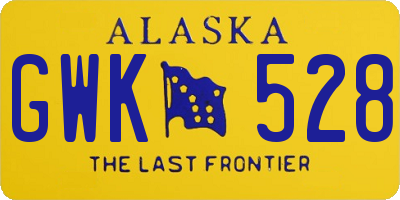 AK license plate GWK528