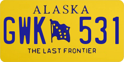 AK license plate GWK531