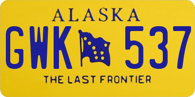 AK license plate GWK537