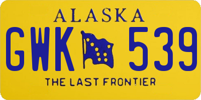 AK license plate GWK539