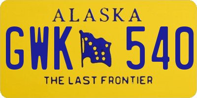 AK license plate GWK540