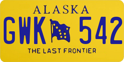 AK license plate GWK542