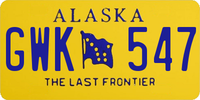 AK license plate GWK547