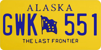 AK license plate GWK551