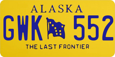 AK license plate GWK552