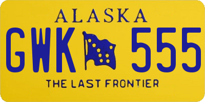 AK license plate GWK555