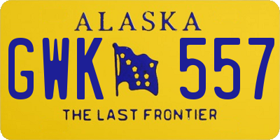 AK license plate GWK557