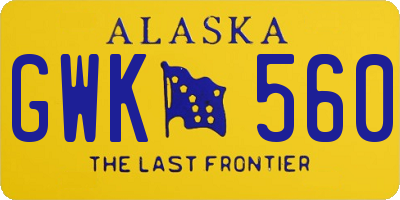 AK license plate GWK560