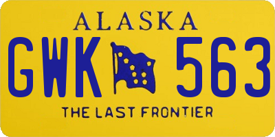 AK license plate GWK563