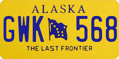AK license plate GWK568