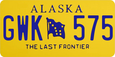 AK license plate GWK575