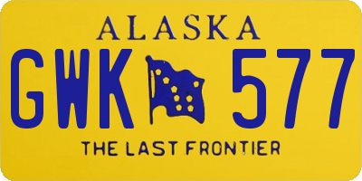 AK license plate GWK577