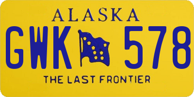 AK license plate GWK578