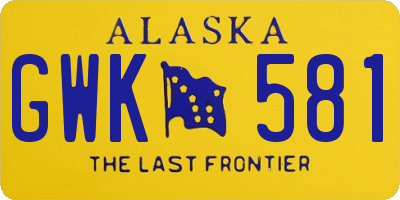 AK license plate GWK581