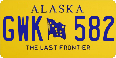 AK license plate GWK582