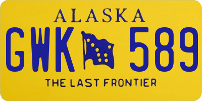 AK license plate GWK589