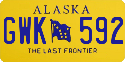 AK license plate GWK592