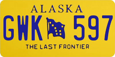 AK license plate GWK597