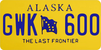AK license plate GWK600