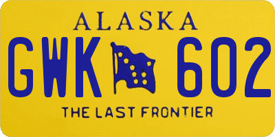 AK license plate GWK602