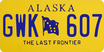 AK license plate GWK607
